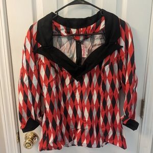 Pinup Girl Clothing Doris Top XL Bad Girl Harlequin